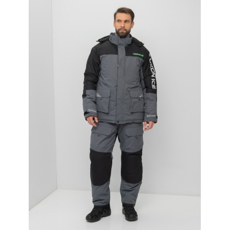 Костюм зимний Yukon Ice ткань Breathable, цвет Серый/Черный, размер 52-54 рост 170-176