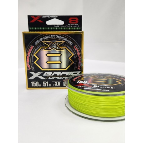 Плетенка XBRAID 8X UPGRADE (150 м) (51 lb/23,1 кг) (# 3,5/0,31 мм)