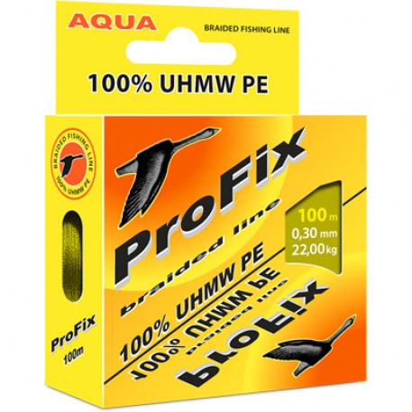 Плетеный шнур AQUA ProFix Olive 0,16mm 100m, цвет - оливковый, test - 10,40kg