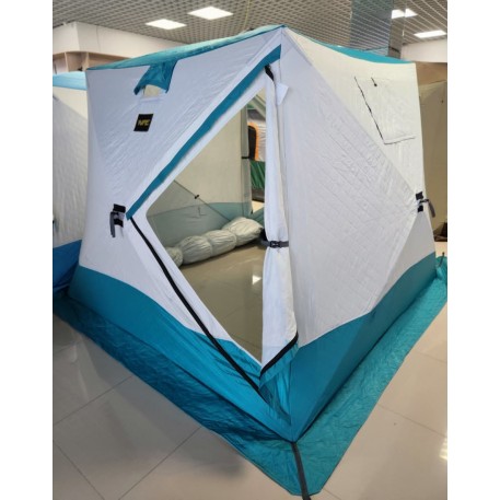 Палатка зимняя Куб 2,3х2,3*2,1 м аквамарин WPE DT-8062 (утепленная)