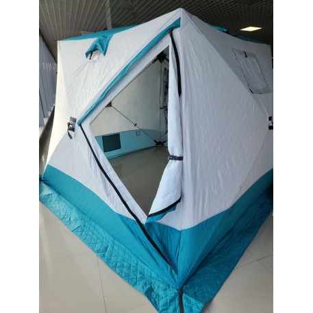 Палатка зимняя Куб 2,5х2,5*2,1 м аквамарин WPE DT-8061 (утепленная)