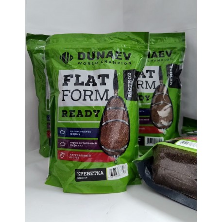 Прикормка DUNAEV Flat Feeder Ready 1 кг Креветка