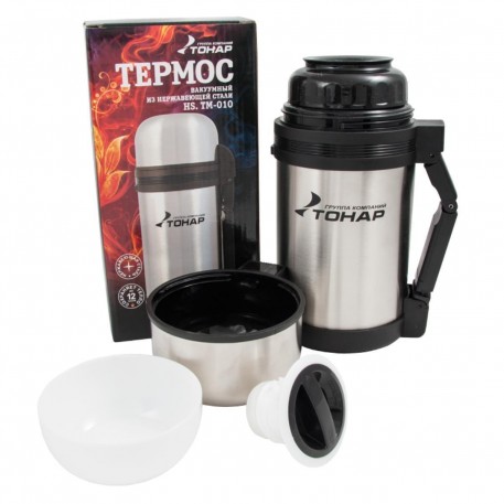 Термос 1000ML (дополн.пласт.чашка, скл.ручка, ремень) TONAR (HS.TM-010)