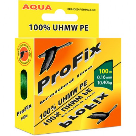 Плетеный шнур AQUA ProFix Dark-Green 0,16mm 100m, цвет - темно-зеленый, test - 10,40kg
