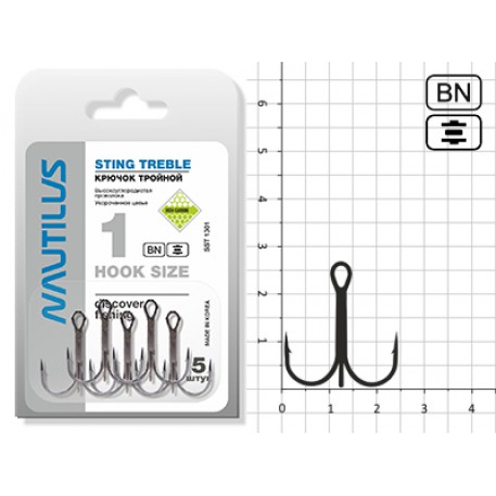 Крючок Nautilus Sting Treble SST 1301 № 1