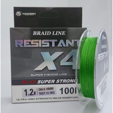 Плетенка Resistant Х4 (0,18 мм) (13,7 кг) (100 м)