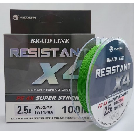 Плетенка Resistant Х4 (0,25 мм) (16,8 кг) (100 м)