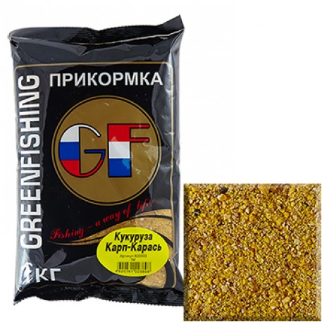 Прикормка GreenFishing GF Карп-карась Кукуруза 1кг